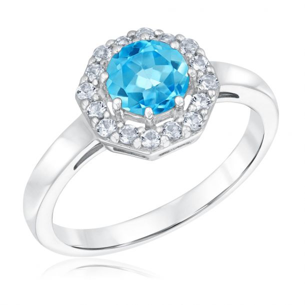 Size 8 West Coast Jewelry Sterling Silver Light Swiss Blue Topaz Ring Size 8 West Coast Jewelry Sterling Silver Light Swiss Blue Topaz Ring