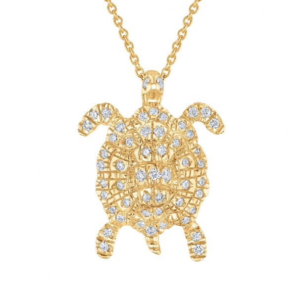Diamond turtle pendant necklace vitality australia