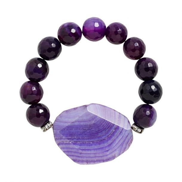 Purple Agate stretch bracelet Lucky stone