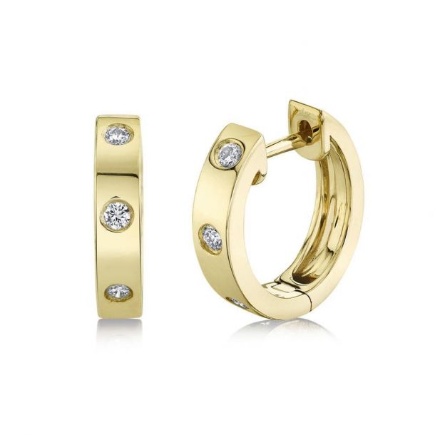 Gents Single 18K Yellow Gold Diamond Hoop Earring 229A Gents Single 18K Yellow Gold Diamond Hoop Earring 229A