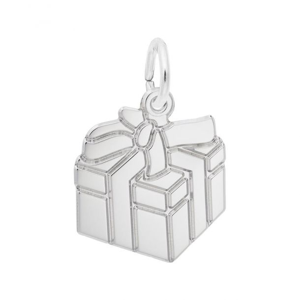 Sterling Silver Gift Box Charm REEDS Jewelers