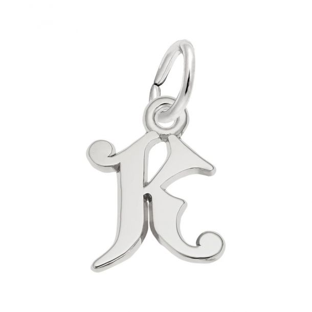 Sterling Silver Initial K Charm 