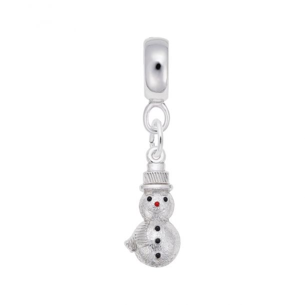 Inspired Silver Silver Square Charm Snowman Ornament with Cubic Zirconia Jewelry Praying Hands Charm Ornament 