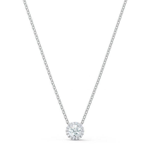Swarovski Crystal Angelic Round Pendant Necklace White Reeds Jewelers Swarovski Crystal Angelic Round Pendant, Round Crystal Pendant Necklace