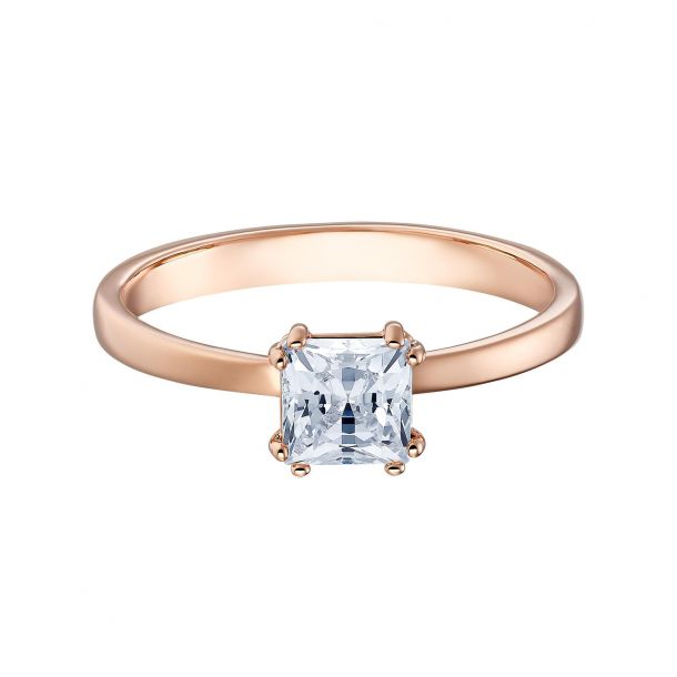 Swarovski Crystal Attract Motif Rose Gold-Tone Ring - Size 7 | REEDS