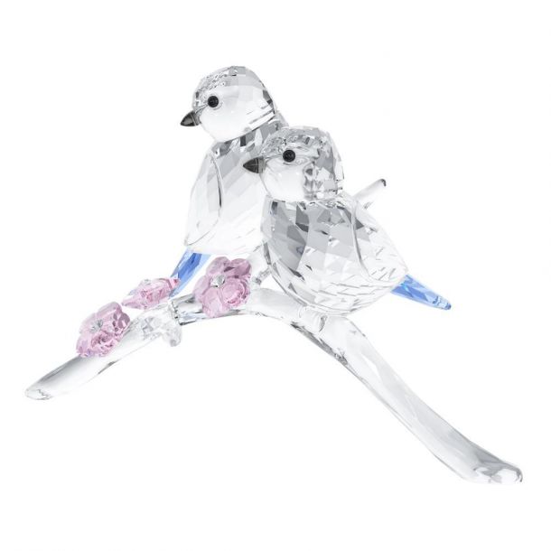 Swarovski Crystal Blue Chickadees Bird Couple REEDS Jewelers