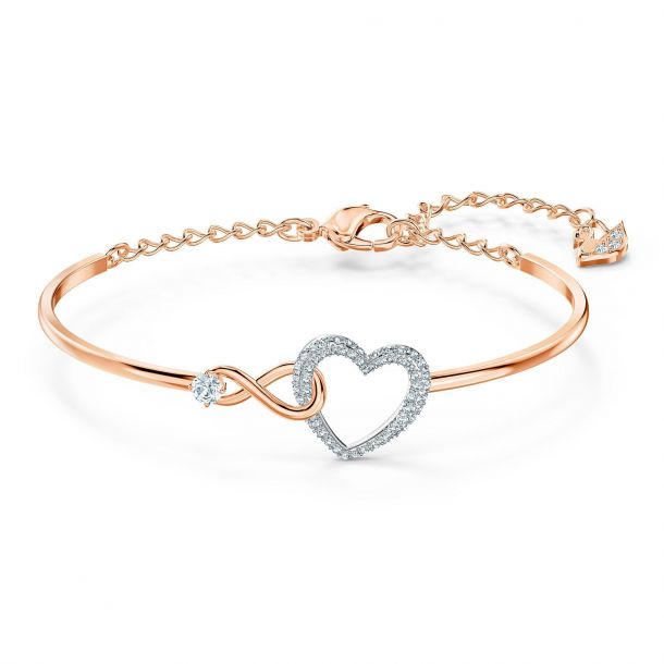 Swarovski Crystal Infinity Heart Bangle Bracelet