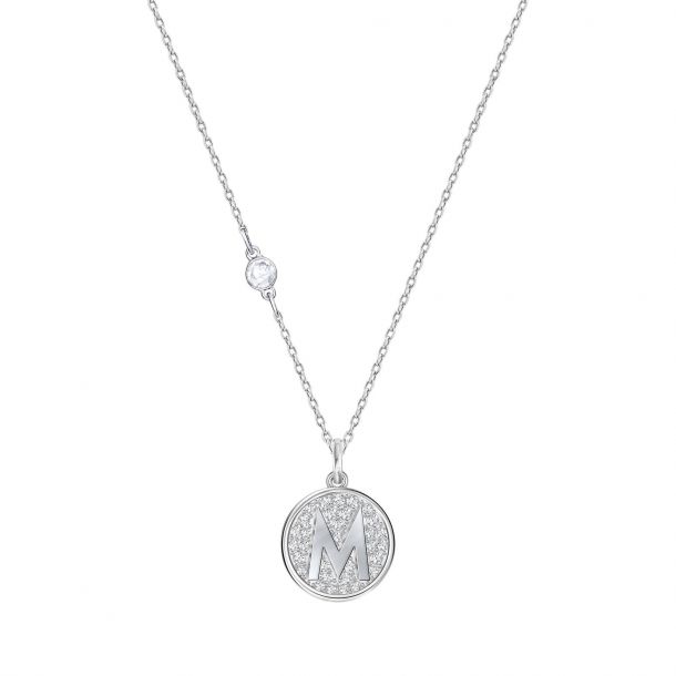 Rhodium Plated Pendant Necklace 
