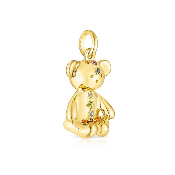38mm Silver Yellow Plated Teddy Bear Charm 38mm Silver Yellow Plated Teddy Bear Charm