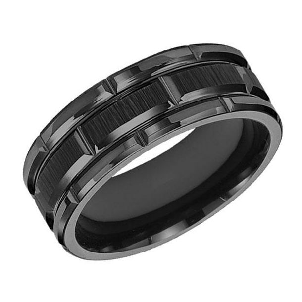 Ring Size 9 Security Jewelers Cobalt 9mm Black PVD Cross Design Band 9 Ring Size 9 Security Jewelers Cobalt 9mm Black PVD Cross Design Band 9