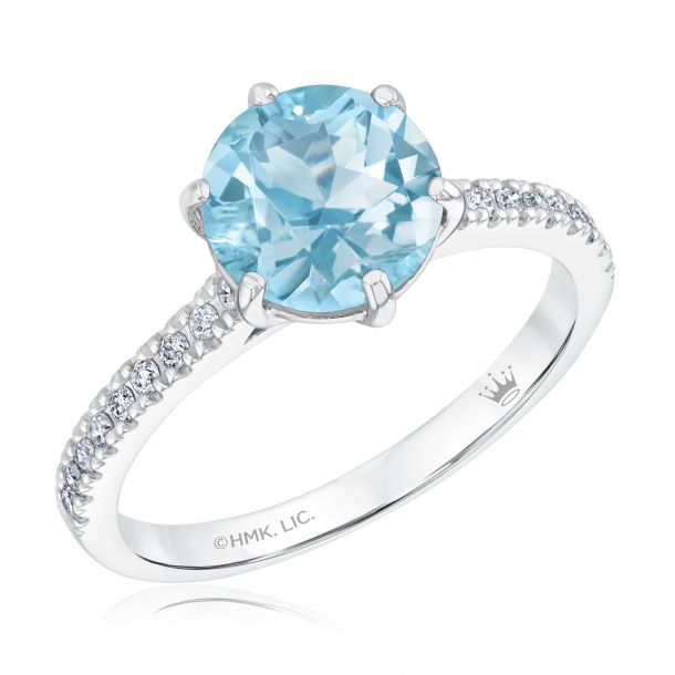 Gem Stone King 0.20 Ct Round Swiss Blue Topaz 10K Rose Gold Ring Gem Stone King 0.20 Ct Round Swiss Blue Topaz 10K Rose Gold Ring
