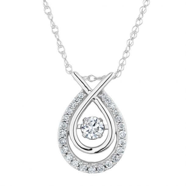 AINUOSHI 1.43 Cttw Pear Cut Cubic Zirconia Diamond Deardrop Halo Pendant Necklace 