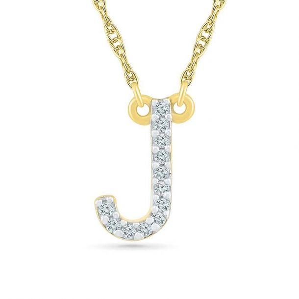18ct Gold Filled Initial Necklace J Alphabet Letter Pendant Chain Topaz Dainty 