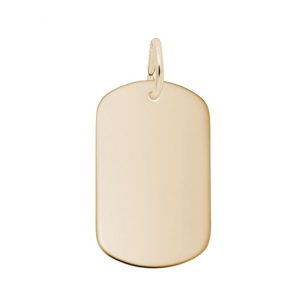 Yellow Gold Dog Tag Charm | REEDS Jewelers