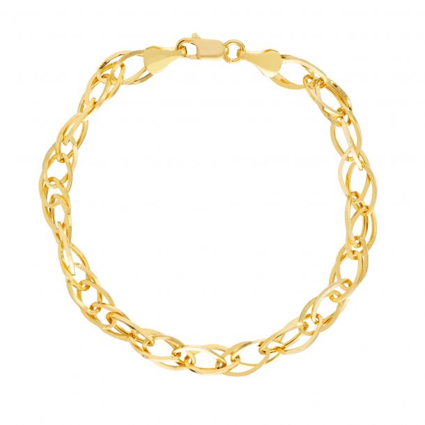 Yellow Gold Hollow Fancy Link Chain 