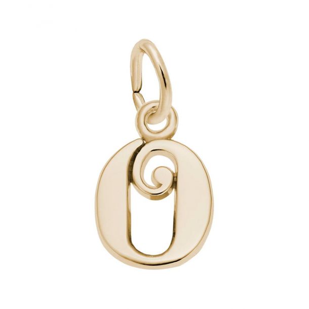 Yellow Gold Initial O Charm