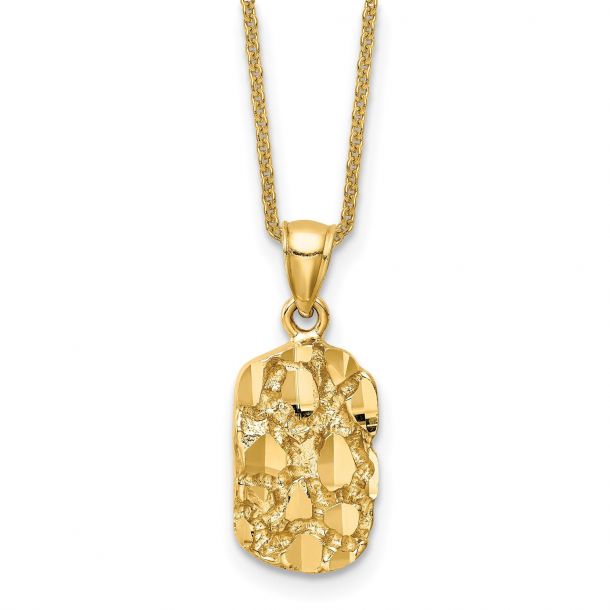 14k yellow gold state nugget pendant charm