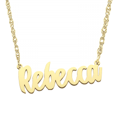 Personalized Cursive Name Plate Necklace 9.5x35mm Available in Silver /& Gold High-Grade Material | Up to 8 Letters 0.35x1.37