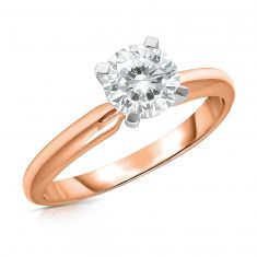 1 1/2ct Round Lab Grown Diamond Solitaire Rose Gold Engagement Ring