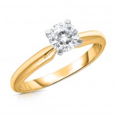 1/2ct Round Lab Grown Diamond Solitaire Yellow Gold Engagement Ring