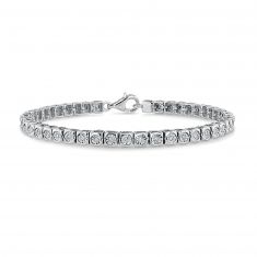 1/2ctw Round Diamond Sterling Silver Tennis Bracelet