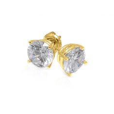 1/2ctw Round Lab Grown Diamond Yellow Gold Solitaire Earrings