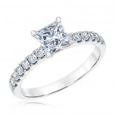1 3/8ctw Princess Lab Grown Diamond White Gold Engagement Ring