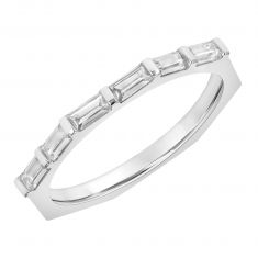 1/3ctw Baguette Diamond White Gold Geometric Couples' Wedding Band | 2.1mm | ONE Collection