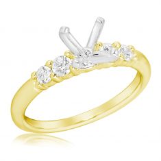 1/3ctw Diamond Yellow Gold Engagement Ring Setting