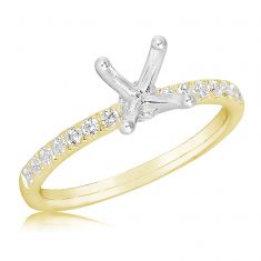 1/4ctw Diamond Yellow Gold Engagement Ring Setting