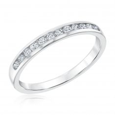 1/4ctw Round Diamond Channel Set White Gold Wedding Band | Embrace Collection