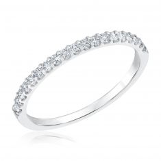 1/4ctw Round Diamond Prong Set White Gold Wedding Band | Embrace Collection