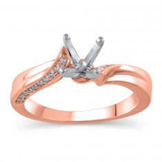 1/6ctw Diamond Bypass Rose Gold Engagement Ring Setting | Design
