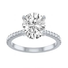 2 1/5ctw Oval Diamond White Gold Engagement Ring | Custom Made