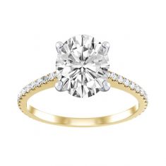 2 1/5ctw Oval Diamond Yellow Gold Engagement Ring | Custom Made
