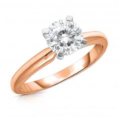 2ct Round Lab Grown Diamond Solitaire Rose Gold Engagement Ring