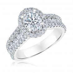 2ctw Oval Diamond Halo White Gold Engagement Ring | Couture