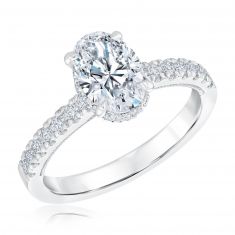 2ctw Oval Lab Grown Diamond Hidden Halo Engagement Ring | Chemistry