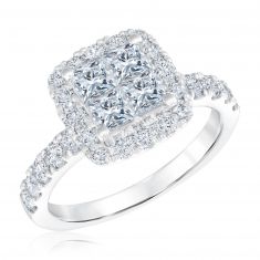2ctw Princess Diamond Composite White Gold Engagement Ring | Harmony