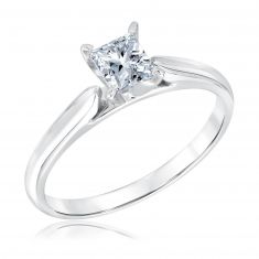 3/4ct Princess Diamond Solitaire White Gold Engagement Ring | Heritage