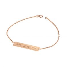 Alison and Ivy Mappable Moments Coordinates Bar Bracelet 6x34mm