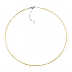 BELLARRI Rose Gold/Yellow Gold Reversible Solid Omega Chain Necklace | 2mm | 15-17 Inches