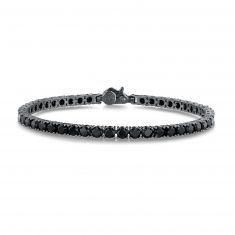 Black Spinel Tennis Bracelet in Black Rhodium-Plated Sterling Silver