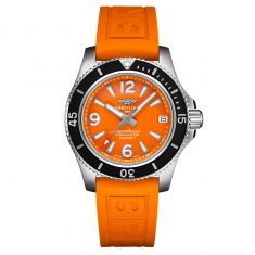 Breitling Superocean Automatic 36 Orange Rubber Strap Watch A17316D71O1S1