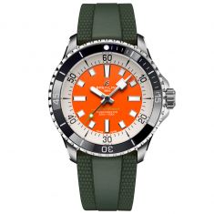Breitling Superocean Automatic 42 Kelly Slater Orange Dial Green Rubber Strap Watch | Limited Edition | 42mm | A173751A1O1S1