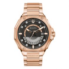 Bulova Precisionist X Diamond Dial and Rose Gold-Tone Bracelet Watch | 47mm | 97D129