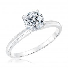 1ct Round Diamond Solitaire White Gold Engagement Ring | Classic