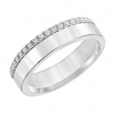 Diamond White Gold Asymmetrical Eternity Couples' Wedding Band | 5mm | ONE Collection