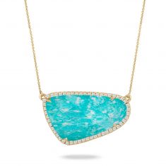 Doves by Doron Paloma 1/5ctw Diamond Halo Yellow Gold Pendant Necklace | Amazon Breeze