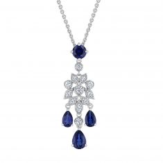 Downton Abbey | Cora Grantham - Created Blue Sapphire and Created White Sapphire Sterling Silver Pendant Necklace